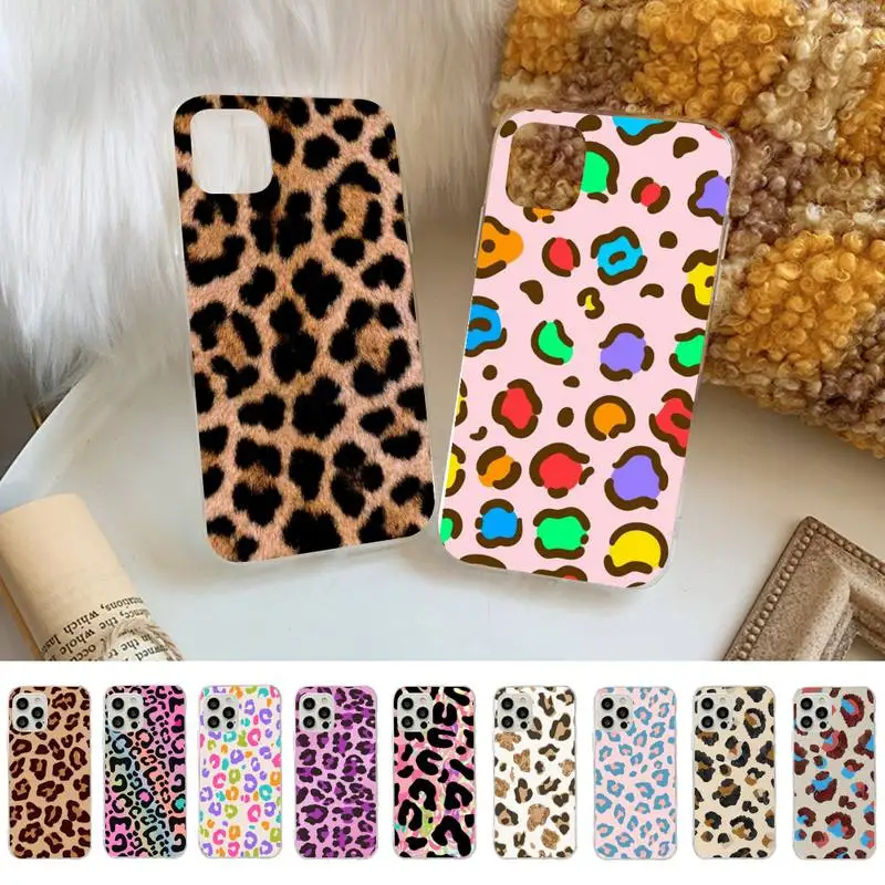 

Leopard Print Pattern Phone Case for iPhone 8 7 6S Plus X 5S SE 2020 XR 11 12 mini pro XS MAX