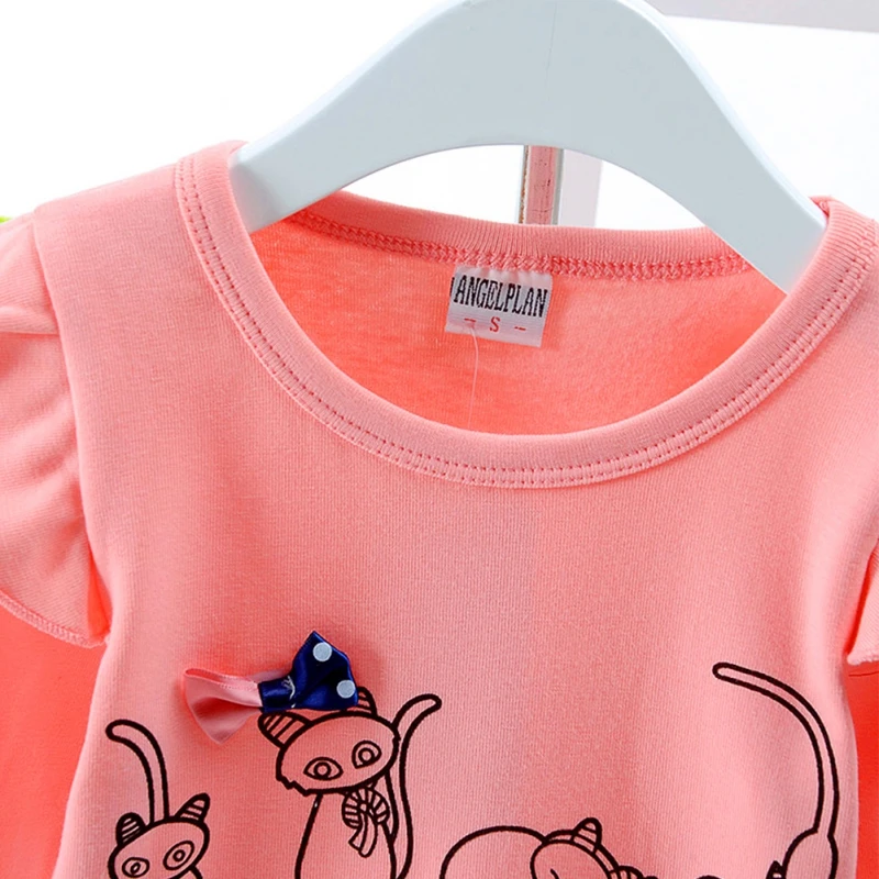 Весенне осенние Топы для маленьких девочек футболки с длинными расклешенными