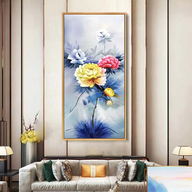 100% ручной Краски ed Абстрактная живопись цветы Картина маслом на холсте искусство