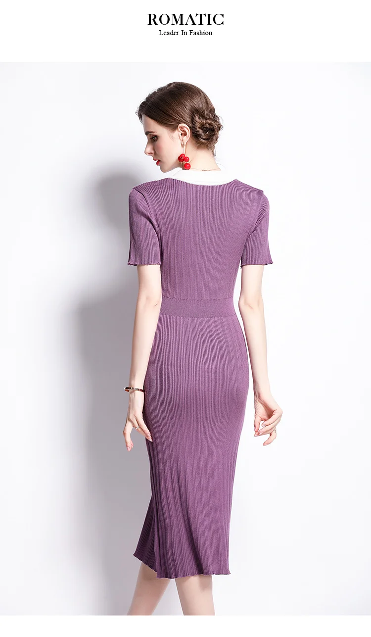 

Retro Dress Woman Three-Dimensional Disc Bouquet Waist Temperament Elegant Dress Fashion Knitted Mid-Length Women's Skirt Casual