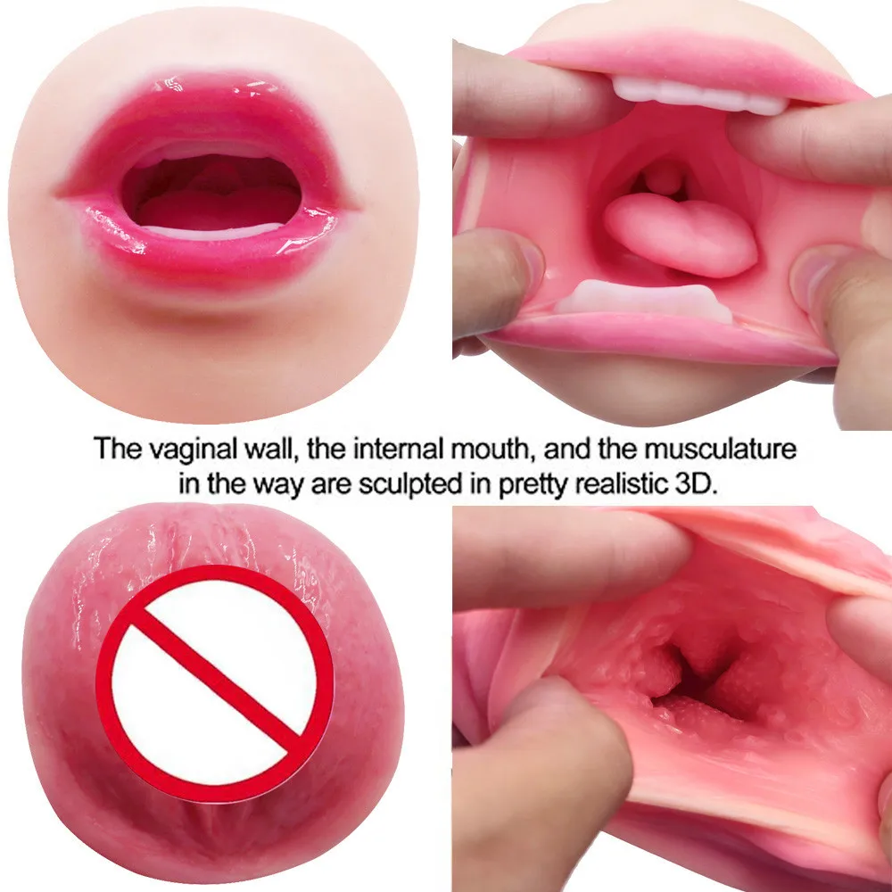 Чашка для мастурбации в рот Мужская искусственная 3D Реалистичная Вагина