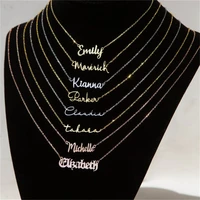 stainless steel nameplate necklace 20 fonts choose custom personalized name lettre necklace for women girls jewelry bff gifts