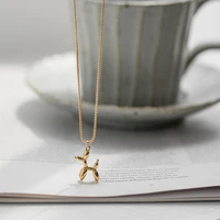 meyrroyu stainless steel gold color dog necklaces 2021 trendy simple necklaces for female fashion girls party jewelry collier