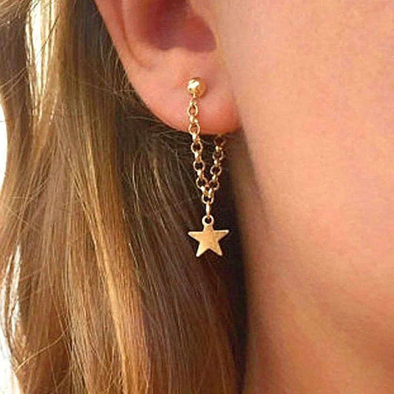 1 шт. Модные клипсы для ушей и костей серьги-каффы висячие с листом крестом