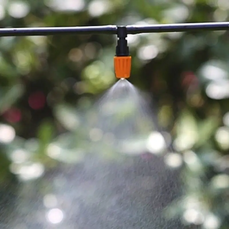 

20PCS Adjustable Misting Nozzle with Tee Joint Connector for Garden Watering Irrigation Sprinkler for 4/7mm 1/4 inch Tubing