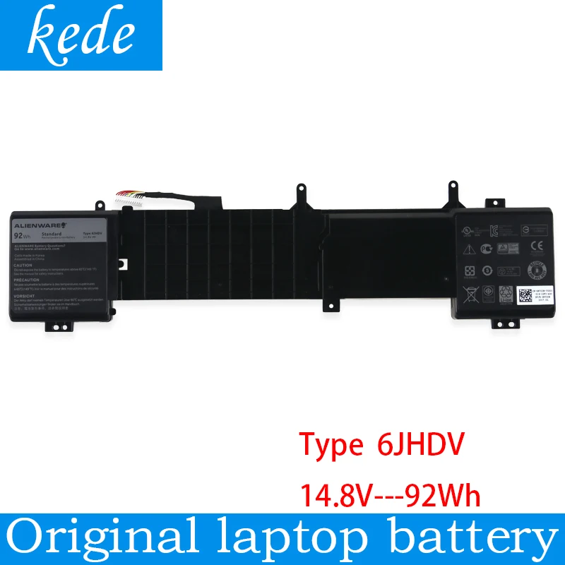 Kede Оригинальный аккумулятор для ноутбука 6jhdv Dell YKWXX 5046J Alienware 17 R2 R3 (14 8 в 92
