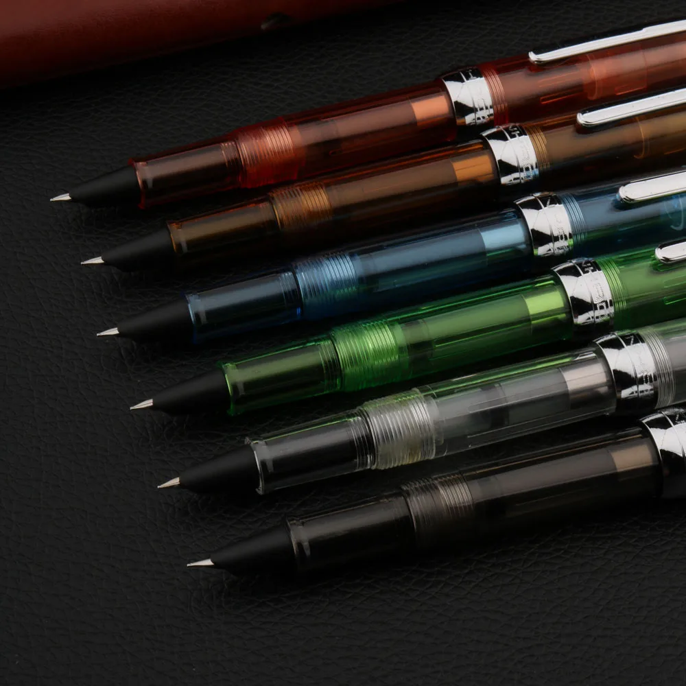 Ручка перьевая JINHAO 992 пластиковая прозрачная цветная Классическая каллиграфия 0
