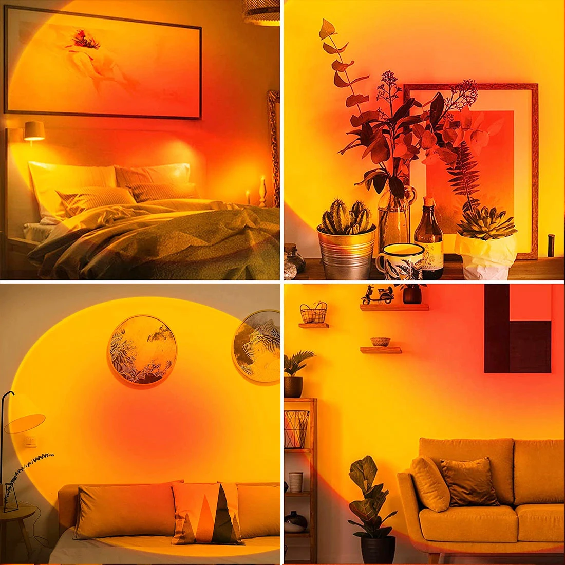 

USB Rainbow Sunset Projector Atmosphere Night Light Home Coffee Shop Background Wall Decoration Colorful Lamp