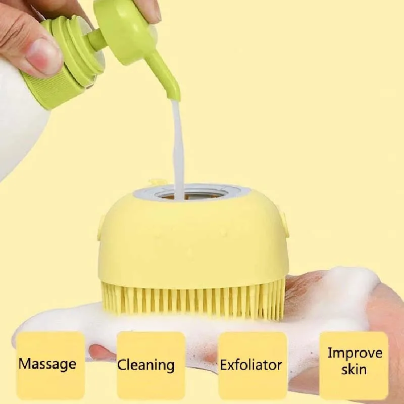 

1Pc Bath Brush Silicone Cleaning Soft Brush for Children Baby Adults Protect Skin Massage Bathroom Shampoo Brush Bathroom Tools