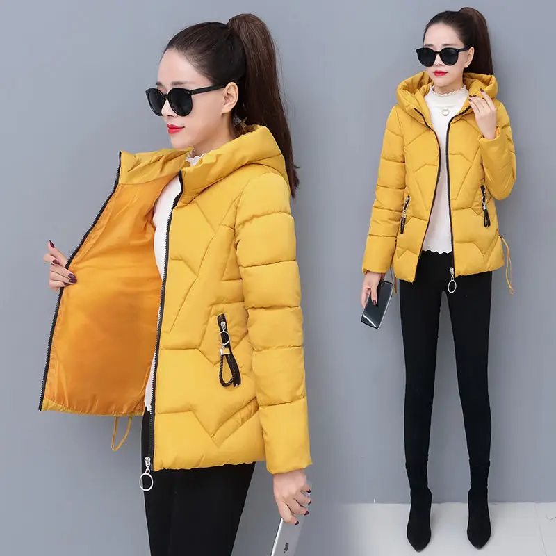 

Autumn Winter Female Jacket NEW Fashion Women Parka Hooded Winter Jacket Women Down Cotton Coat Female Slim Short Winter Coat
