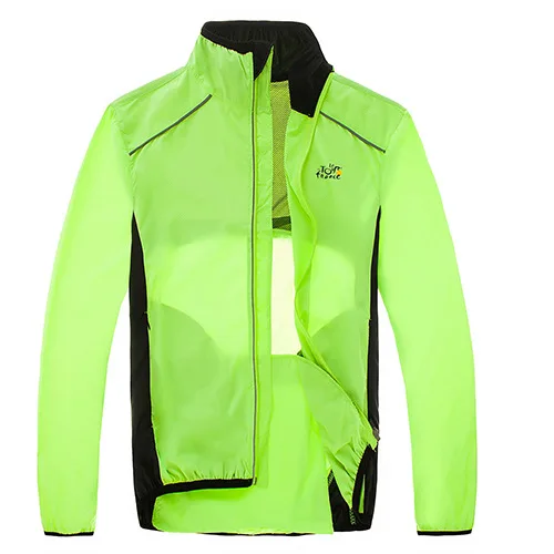 K-0010-green KINGBIKE велосипедная куртка с капюшоном для мужчин и женщин, ветрозащитная велосипедная Джерси с длинным рукавом, велосипедная непромокаемая куртка, Спортивная ветрозащитная куртка - Цвет: K-0010-green