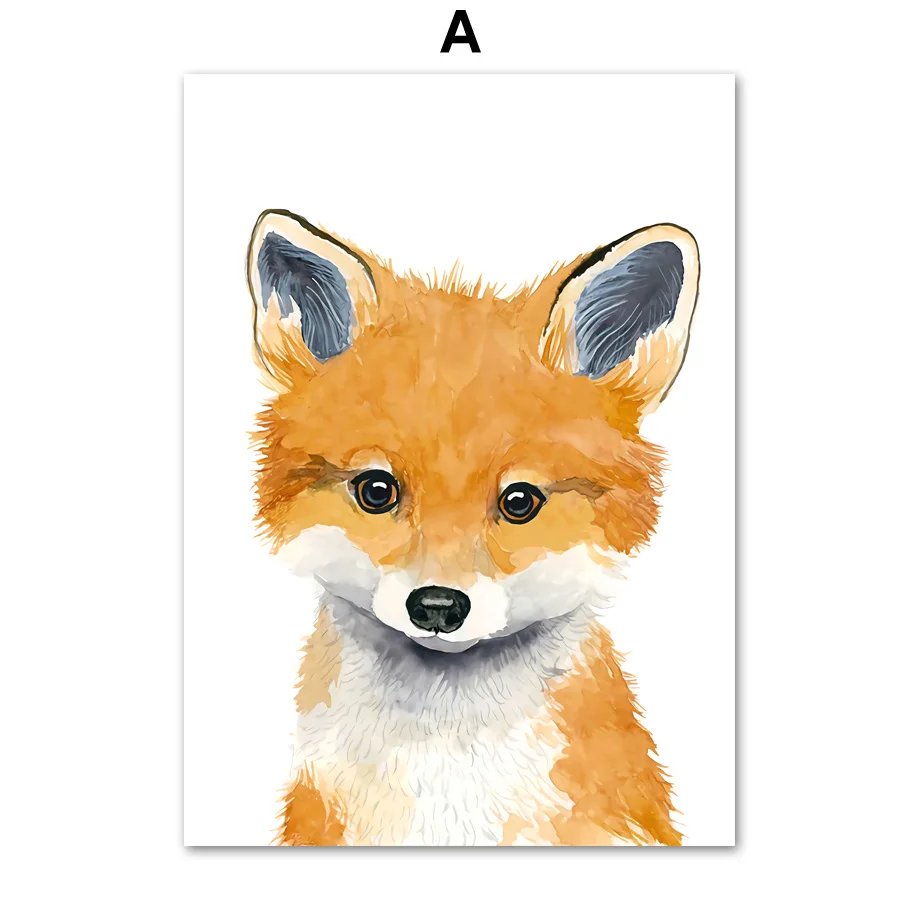 Слон Зебра лиса кролик медведь Сова Жираф настенные художественные