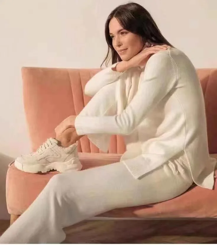 Роскошные костюмы из двух предметов 45% кашемира и 30% шерсти женские теплые