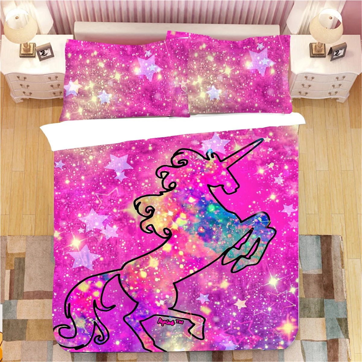 Животное постельное белье с изображением единорога комплект Love You To покрывало