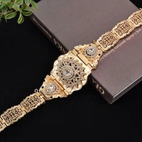 2021 gold moroccan robe wedding belt long chain belt arabian water drop shaped rhinestone bridal jewelry belt