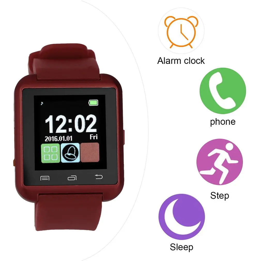 Черный белый красный сталь + силиконовые спортивные Смарт наручные часы телефон