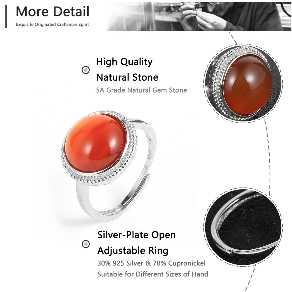 Женские и мужские кольца с натуральным камнем красного цвета Агаты тигровый глаз