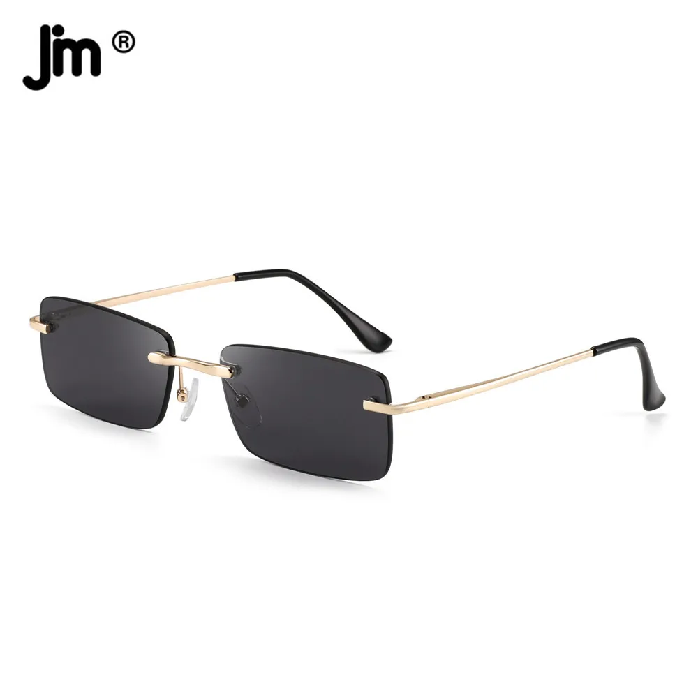 

Square Sunglasses Women Men Retro Fashion Rectangle Rimless Sunglasses Black