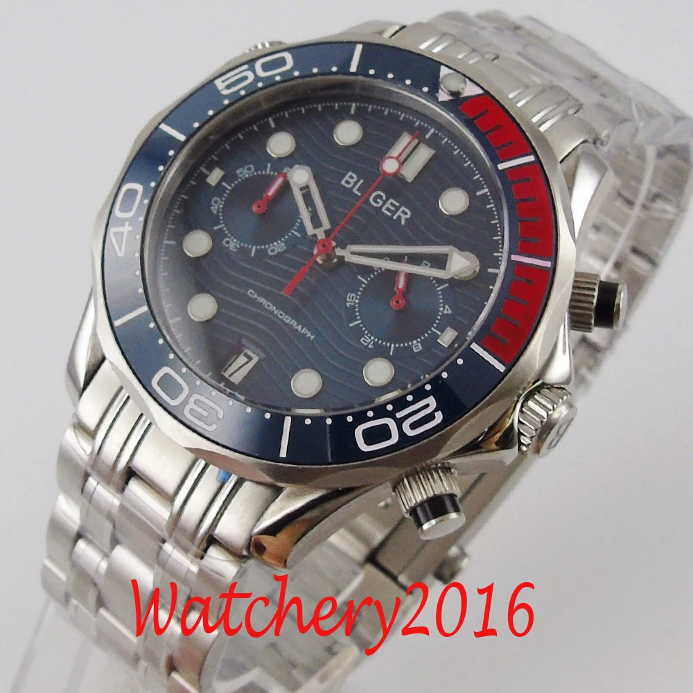 Мужские наручные часы с сапфировым стеклом циферблатом 41 мм | Наручные