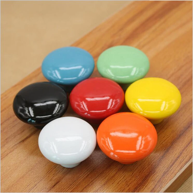 Карамельный цвет круглый керамический одно отверстие ручки двери шкаф ящик