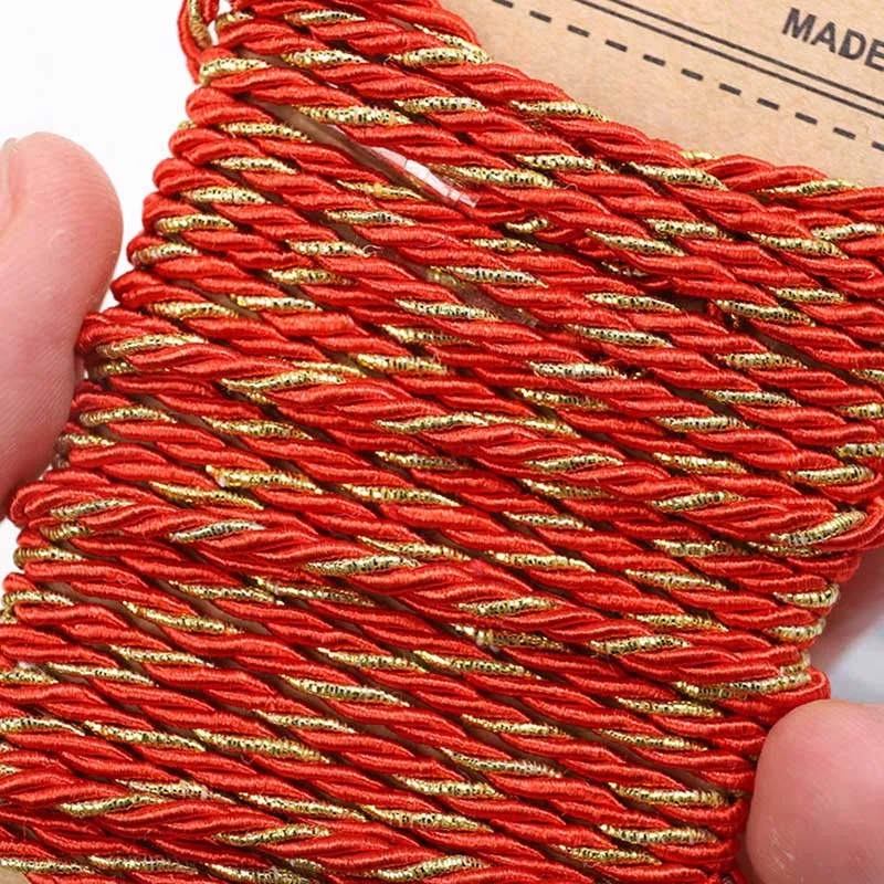 1 5 мм золотой и серебряный DIY витой шнур подарочная упаковка нить браслет ремесло