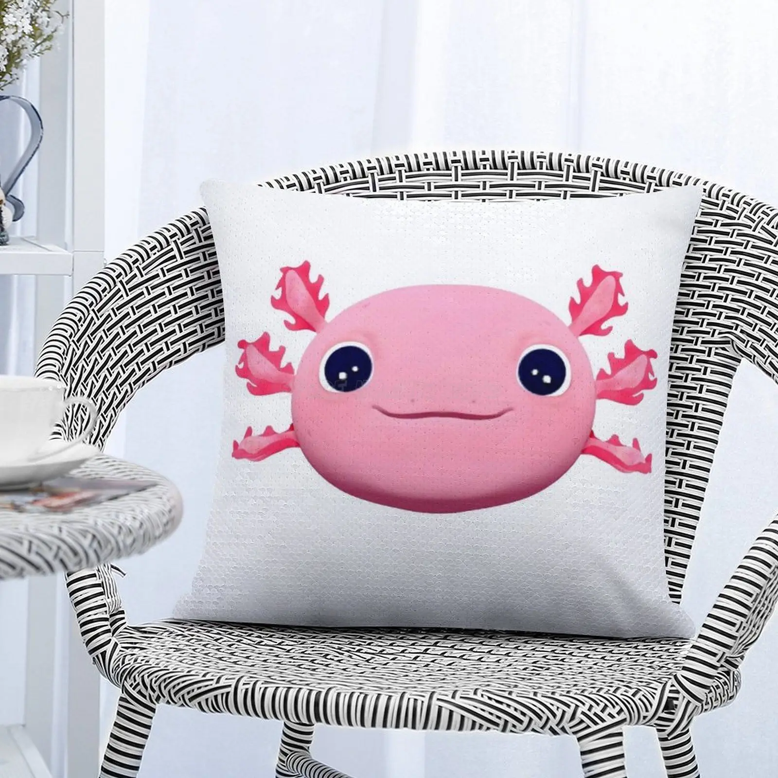Смайлик Axolotl блестящая наволочка Блестящая декоративная подушка для вечерние
