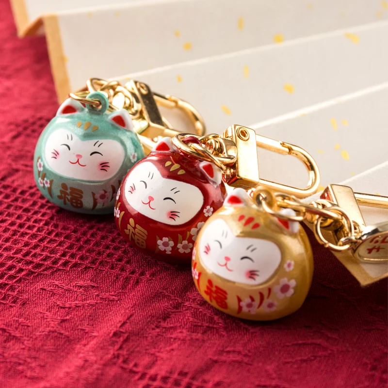 Милые японские Брелоки для ключей с кошкой на удачу от машины украшение подвеска