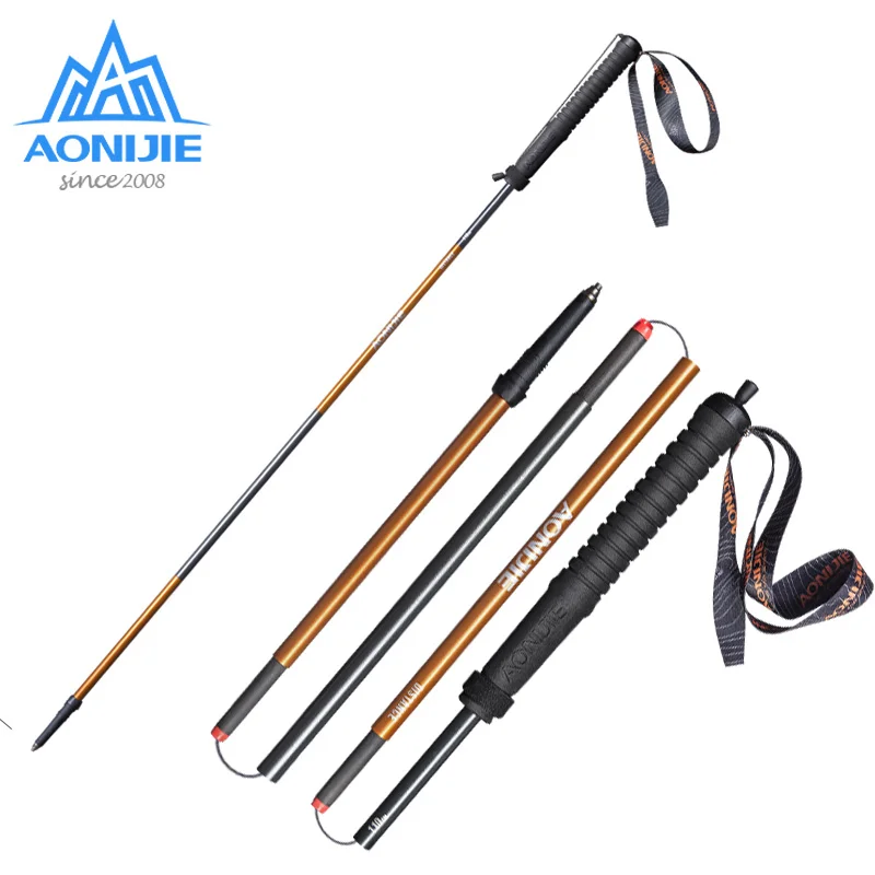 AONIJIE E4102 M-Pole Folding Ultralight Quick Lock Trekking Poles Hiking Pole Race Running Walking Stick Carbon Fiber 110cm120cm