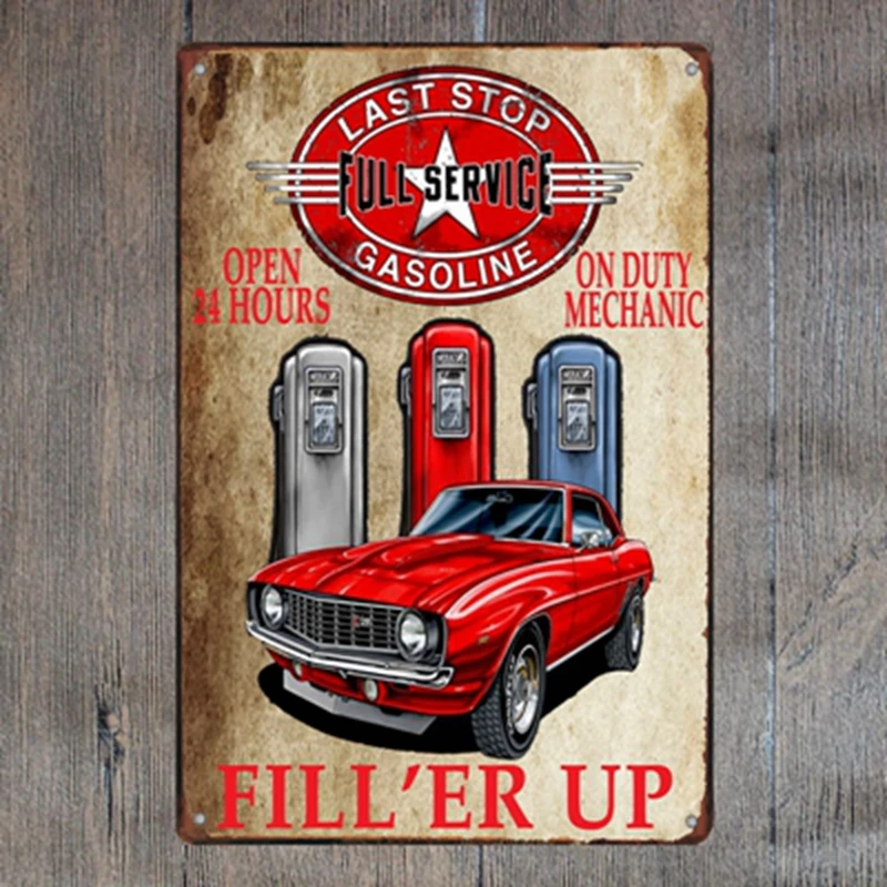 

20X30CM Retro Plaque Wall Decor for Bar Pub Kitchen Home Vintage Metal Poster Plate Metal Signs Painting Plaque