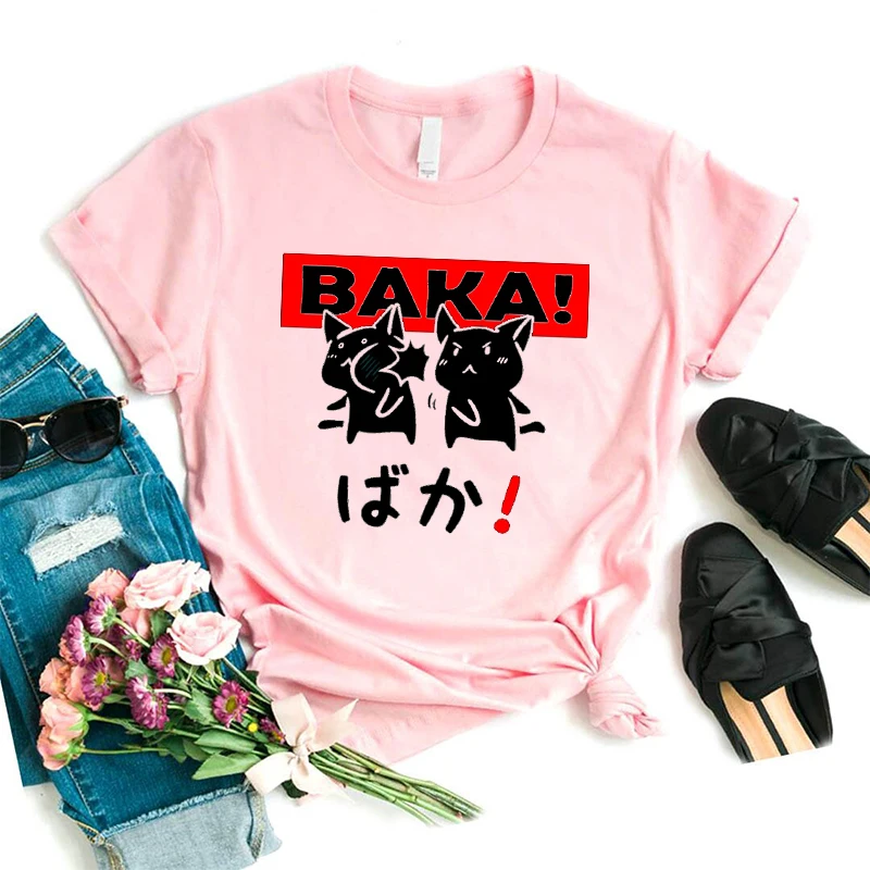 Студенческая Эстетическая графическая футболка Baka Rabbit Slap уличная Летняя женская