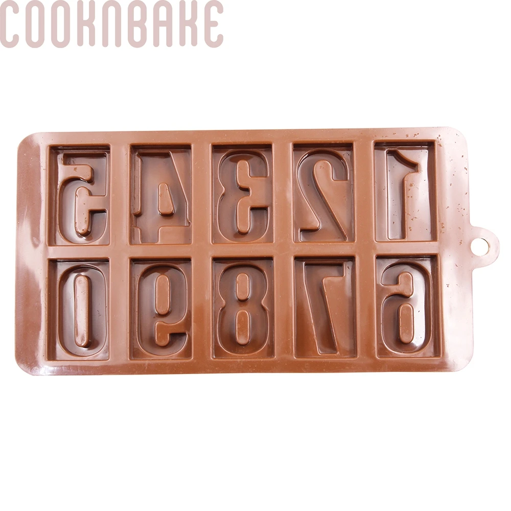 COOKNBAKE цифровая шоколадная Форма Силиконовые формы для торта печенье номер 0 9