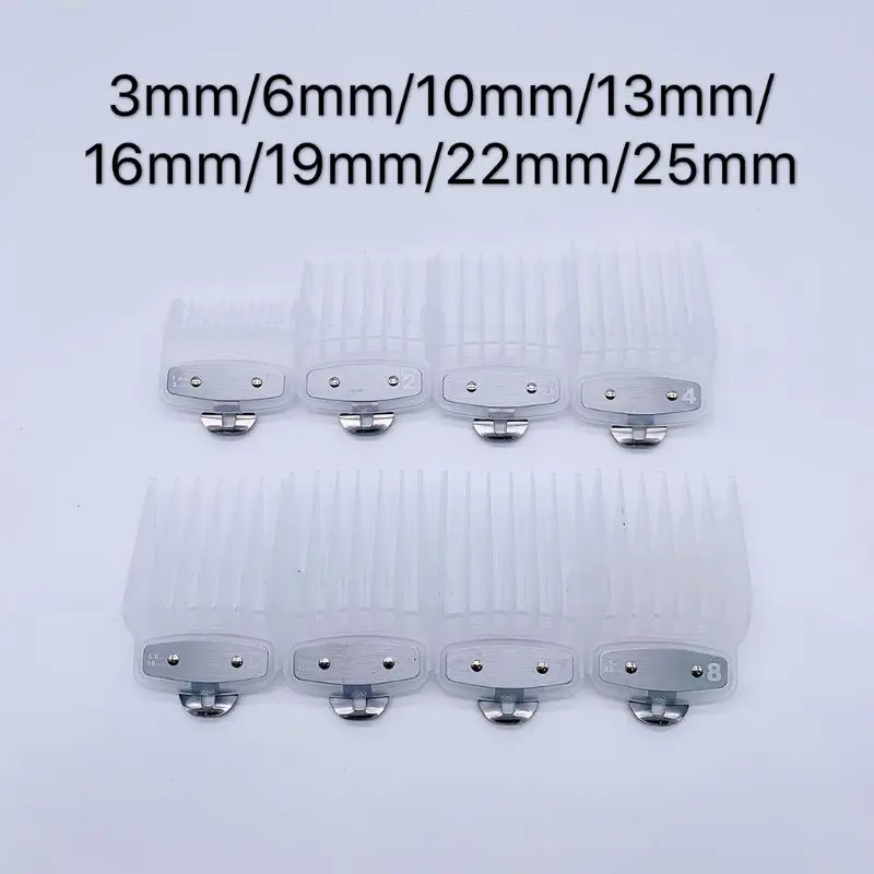

8/10Pcs Barber Shop Styling Guide Comb Set Transparent Hair Clipper Limit Comb 1.5/3/4.5/6/10/13/16/19/22/25MM Sets