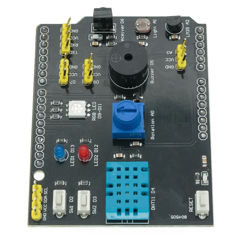 9 in 1 sensor board Multifunction Expansion Board DHT11 LM35 Temperature Humidity For Arduino UNO RGB LED IR Receiver Buzzer |