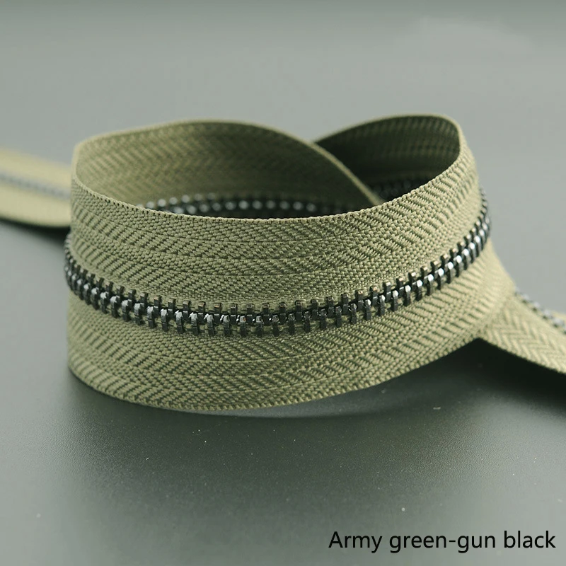 army green black 1/3 ярд Meetee 5# Металлические молнии Открытый портной одежды сумки для дома швейные изделия для одежды пальто одежда молния ремонт аксессуар - Цвет: army green black
