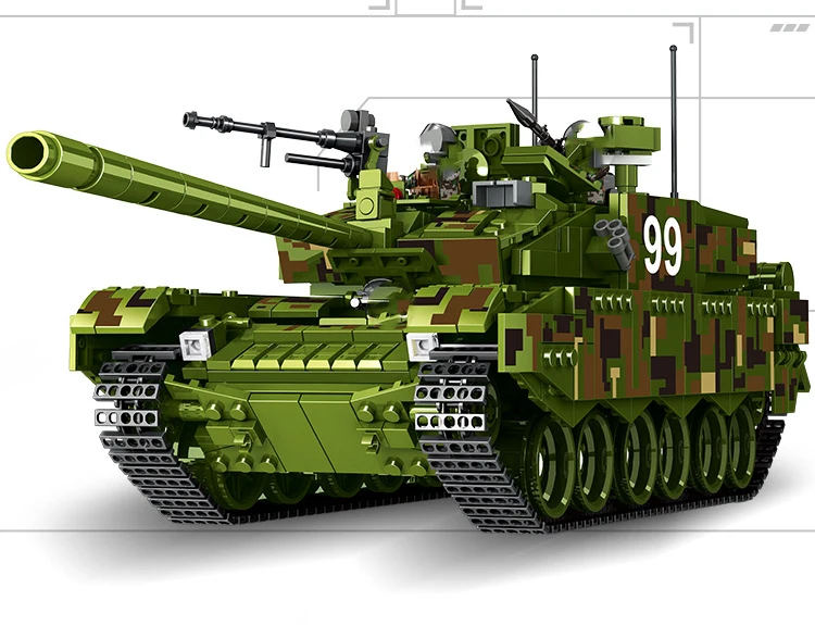 AIBOULL PLS военные строительные блоки 632002 1339 шт. Тип 99 основной боевой танк