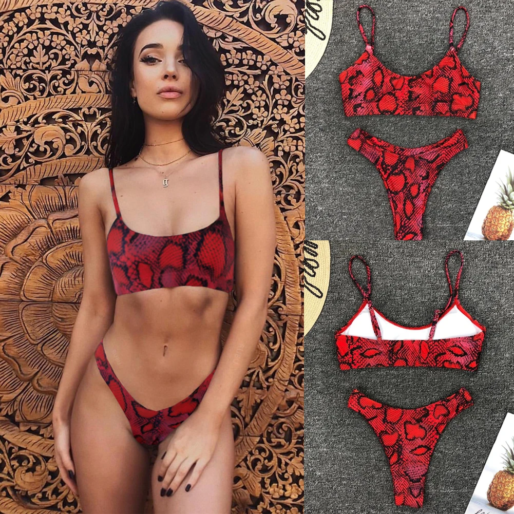

Women Sexy Leopard Print Bikini Set Summer Push up Padded Swimwear Swimsuit Beachwear Two-Piece Suits