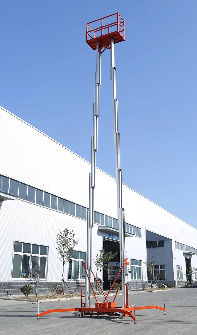 Двухмачтовый воздушный рабочий стол гидравлическая алюминиевая подъемная