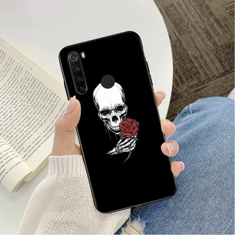 

Rose Skeleton Hand Skull Phone Case For Redmi note 8Pro 8T 6Pro 6A 9 Protective Back Cover for Redmi 8 7A note 5 5A note 7 case