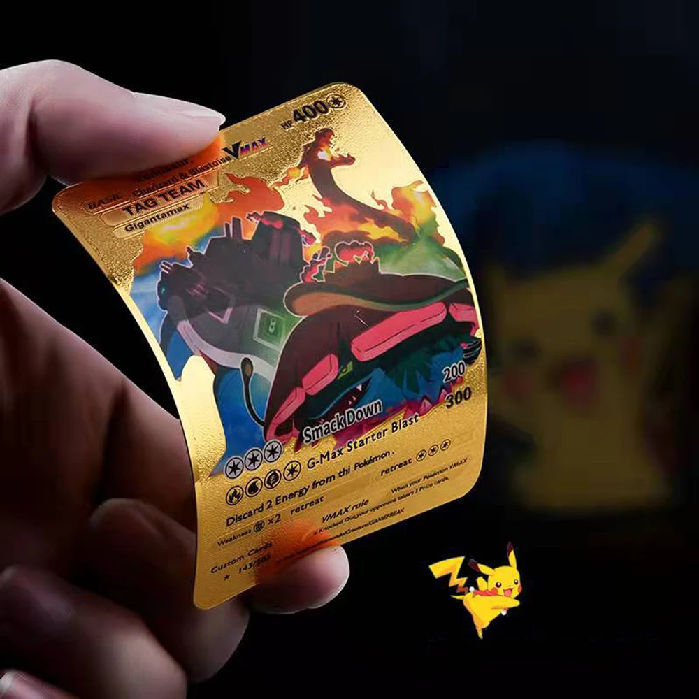 27-54 шт. испанские карты Pokemon Коллекция Metalicas металлические из золотой фольги