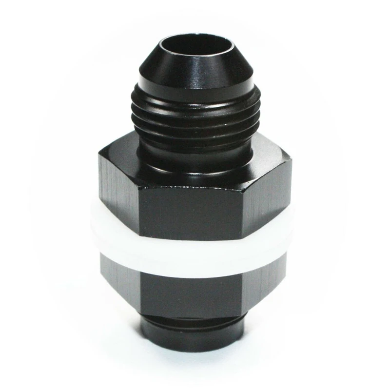 

1PCS AN8 Flare Fuel Cell Bulkhead Fitting With Washer And Nut Black Cold Oil Connector Hose Joint
