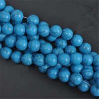 natural round blue turquoises bead spacer beads for jewelry making diy handmade accessories 46810 mm