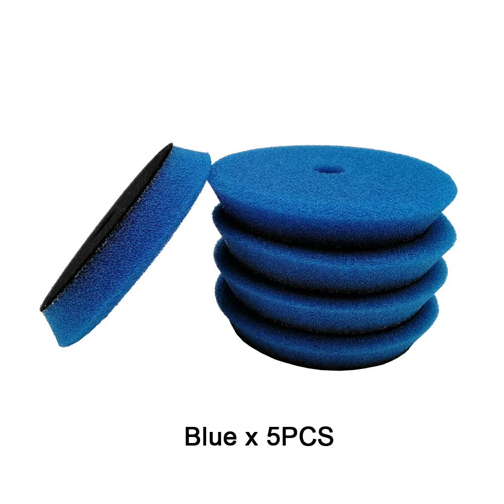 Blue x 5pcs 6 дюймов полировальные накладки Rupes Европа Губка различной твердости полировка автомобиля губка для Двойного Действия Полировщик - Цвет: Blue x 5pcs