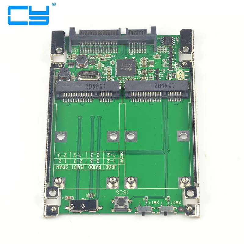 2 5 &quotDual Mini pcie PCI E pci express mSATA RAID SSD адаптер к SATA Raid 22pin и USB 3 0 аппаратная