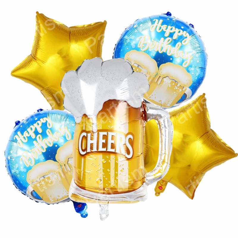 Набор воздушных шаров Пиво ура 5 шт. украшения для летней вечеринки подарки на