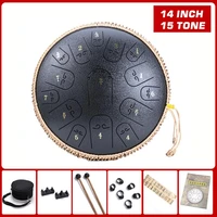 14 inch 15 tone steel tongue drum c d tune percussion hand pan drum with padded drum bag 1 pair of mallets musical instrument