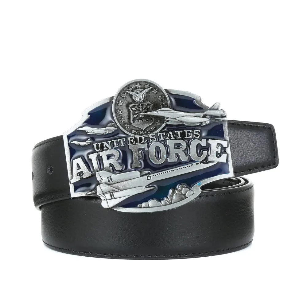 

Western Denim belt Buckles Air Force fashion belt link buckles Men's punk non-mainstream smooth buckles