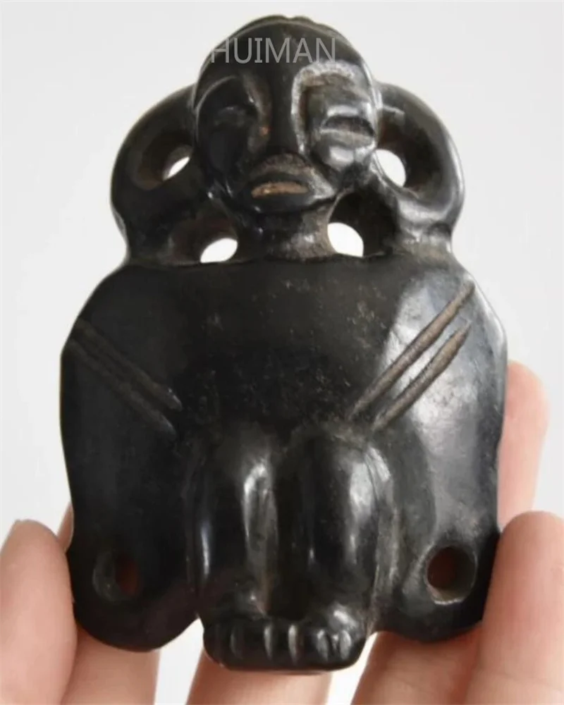Китайская хуншанская культура Архаическая Статуэтка из черного железа метеорит
