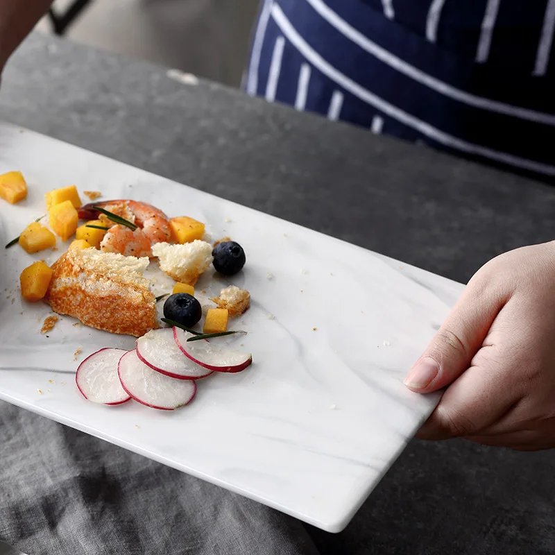 Мраморная текстура Северной Европы керамическая пластина западный ресторан