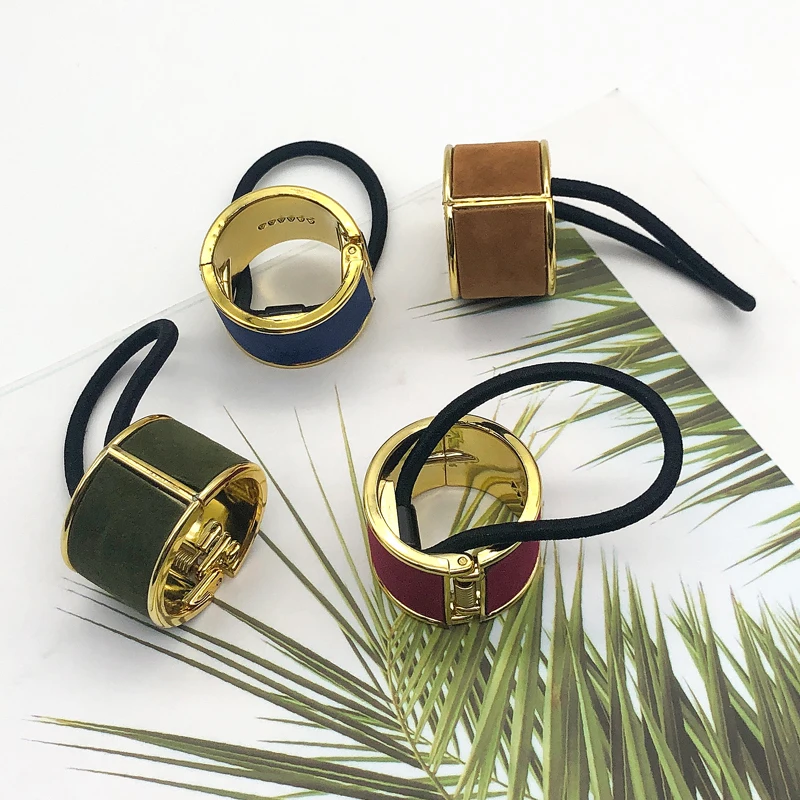 

New Women Elastic Hair Bands Round Hoop Cuff Wrap Hair Ropes for Women Hair Scrunchies Girls Hair Ties 4 colors