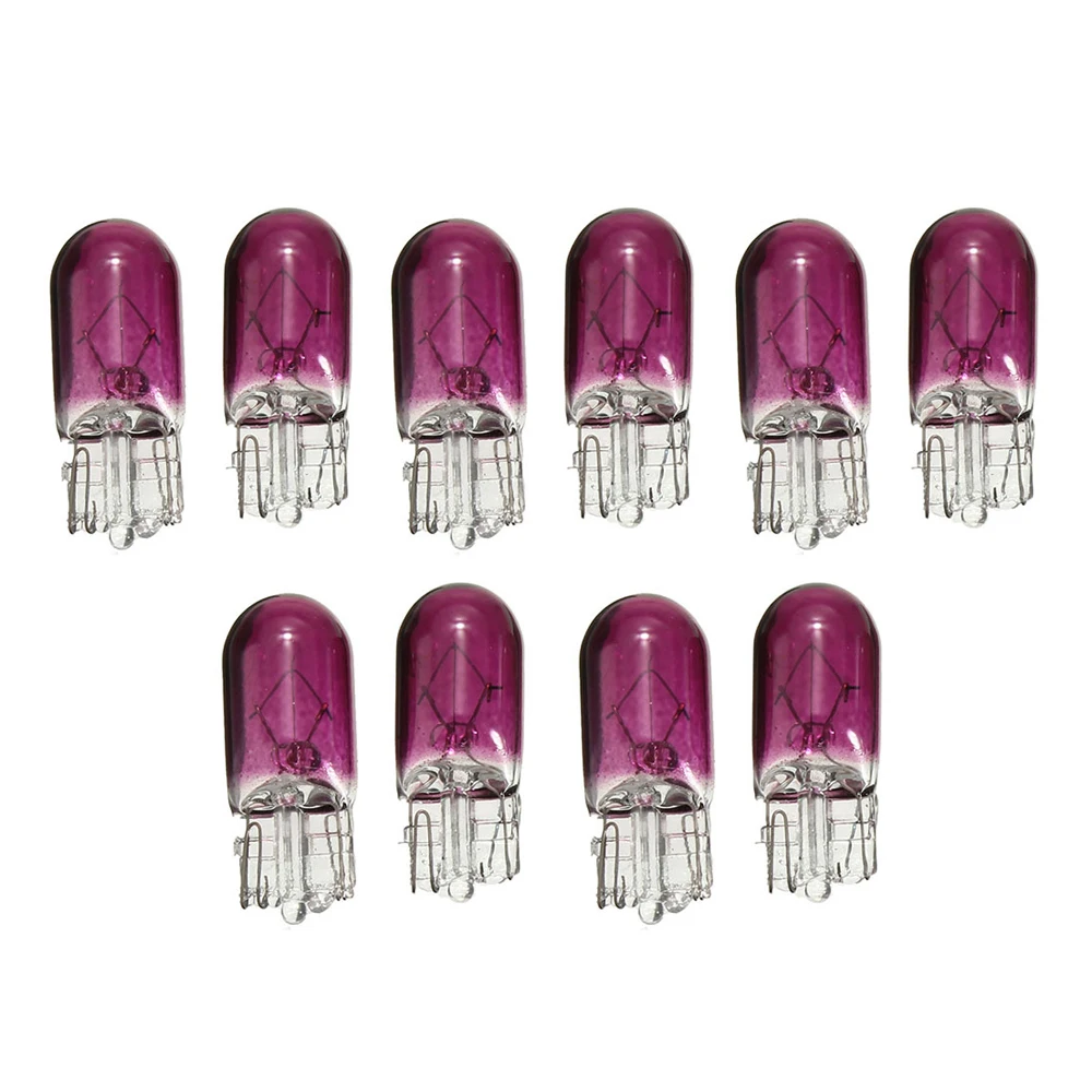 

10Pcs Universal T10 501 W5W Interior Purple Car Side Light Dashboard Dash Panel Gauge Bulb Durable Light Interior Accessories